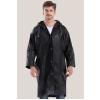 Kadın Erkek Yağmurluk Kapüşonlu Çıtçıtlı Eva Raincoat Siyah Yağmurluk