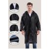 Kadın Erkek Yağmurluk Kapüşonlu Çıtçıtlı Eva Raincoat Siyah Yağmurluk