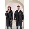 Kadın Erkek Yağmurluk Kapüşonlu Çıtçıtlı Eva Raincoat Siyah Yağmurluk