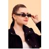 Vintage Oval Siyah Unisex Güneş Gözlüğü
